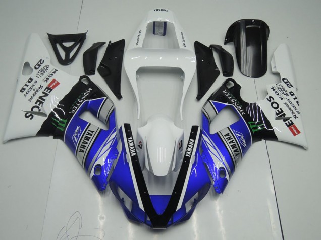 2000-2001 Blue White ENEOS Monster Yamaha YZF R1 Motor Bike Fairings Canada 2000-2001 Blue White ENEOS Monster Yamaha YZF R1 Motor Bike Fairings Canada