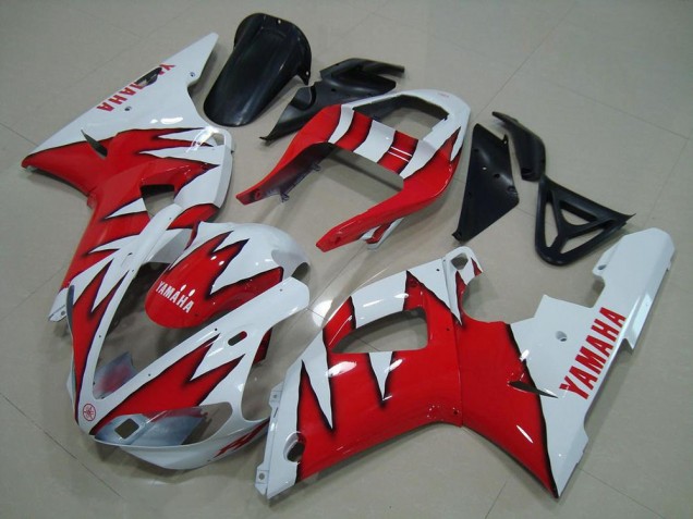 2000-2001 White Red Flame Yamaha YZF R1 Motorcylce Fairings Canada 2000-2001 White Red Flame Yamaha YZF R1 Motorcylce Fairings Canada