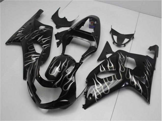 2001-2003 Black White Flame Suzuki GSXR 600/750 Motorcycle Fairing Kits Canada 2001-2003 Black White Flame Suzuki GSXR 600/750 Motorcycle Fairing Kits Canada