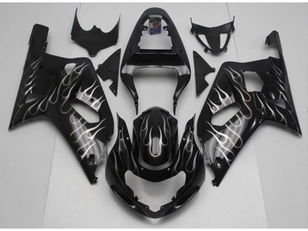 2001-2003 Black White Flame Suzuki GSXR 600/750 Motorcycle Fairing Kits Canada 2001-2003 Black White Flame Suzuki GSXR 600/750 Motorcycle Fairing Kits Canada