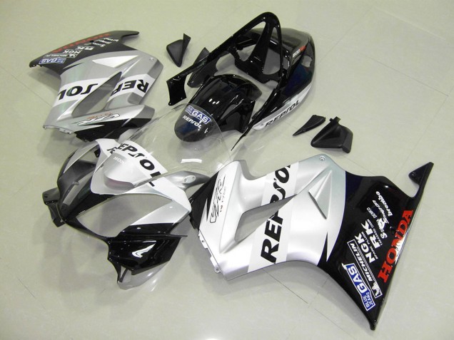 2002-2013 Silver Repsol Honda VFR800 Motorbike Fairing Kits Canada 2002-2013 Silver Repsol Honda VFR800 Motorbike Fairing Kits Canada