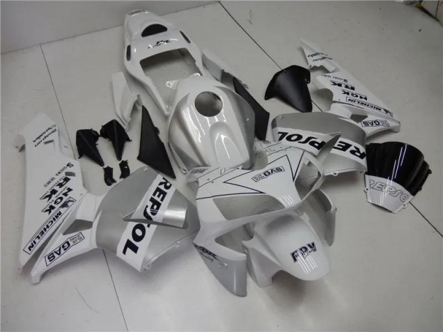 2003-2004 Silver White Black Repsol Honda CBR600RR Motorcycle Fairings Kit Canada