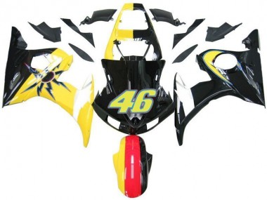2003-2005 Black Yellow No. 46 Yamaha YZF R6 Motorcycle Fairings Canada