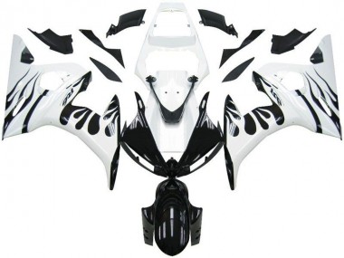 2003-2005 White Flame Black Yamaha YZF R6 Motorcycle Fairings Kits Canada