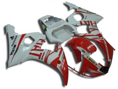 2003-2005 White Motul Red Fiat Yamaha YZF R6 Replacement Motorcycle Fairings Canada
