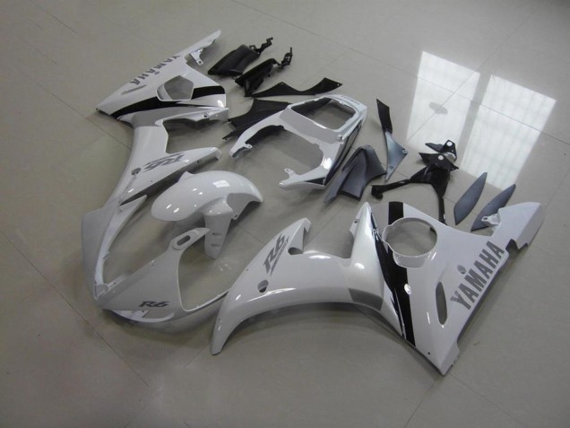 2003-2005 White and Grey Decals Yamaha YZF R6 Bike Fairing Kit Canada 2003-2005 White and Grey Decals Yamaha YZF R6 Bike Fairing Kit Canada