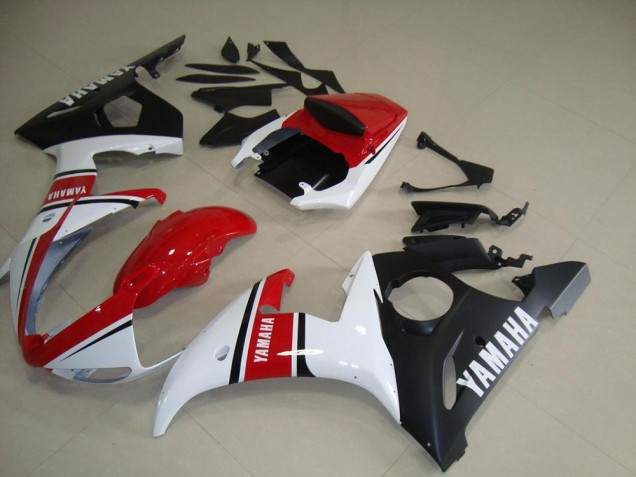 2003-2005 Red White Matte Black Yamaha YZF R6 Moto Fairings Canada 2003-2005 Red White Matte Black Yamaha YZF R6 Moto Fairings Canada