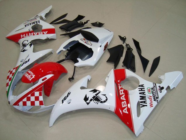 2003-2005 Red White Yamaha YZF R6 Motorcyle Fairings Canada 2003-2005 Red White Yamaha YZF R6 Motorcyle Fairings Canada