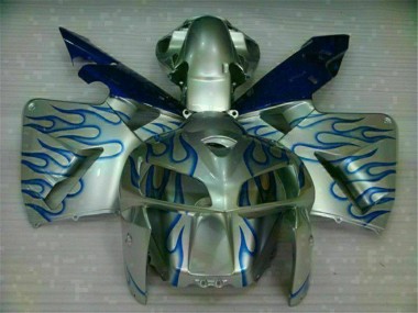 2005-2006 White Blue Flame Honda CBR600RR Motorcycle Fairing Kit Canada