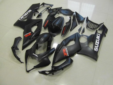 2005-2006 Matte Black with White Decals Suzuki GSXR 1000 Bike Fairing Kit Canada