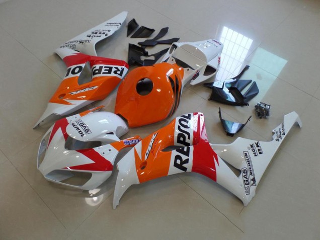 2006-2007 White and Orange Repsol Honda CBR1000RR Replacement Motorcycle Fairings Canada 2006-2007 White and Orange Repsol Honda CBR1000RR Replacement Motorcycle Fairings Canada