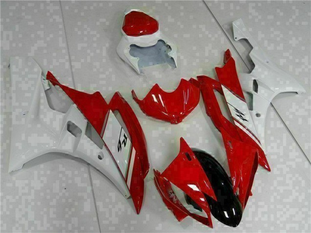 2006-2007 Red White Yamaha YZF R6 Motorcyle Fairings Canada 2006-2007 Red White Yamaha YZF R6 Motorcyle Fairings Canada