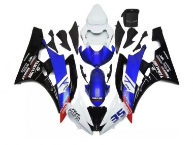 2006-2007 Blue White Yamaha YZF R6 Motorcycle Fairings Kit Canada