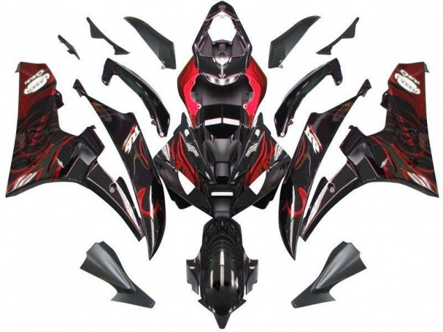 2006-2007 Black Red Flame Yamaha YZF R6 Bike Fairing Canada 2006-2007 Black Red Flame Yamaha YZF R6 Bike Fairing Canada