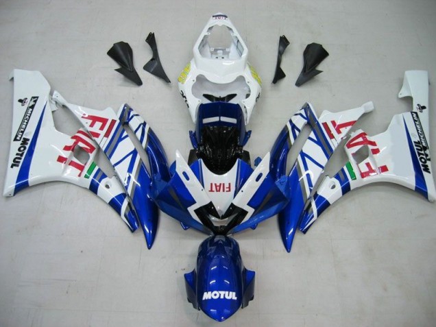 2006-2007 Blue White Motul Red Fiat Yamaha YZF R6 Motorcycle Fairings Kits Canada 2006-2007 Blue White Motul Red Fiat Yamaha YZF R6 Motorcycle Fairings Kits Canada