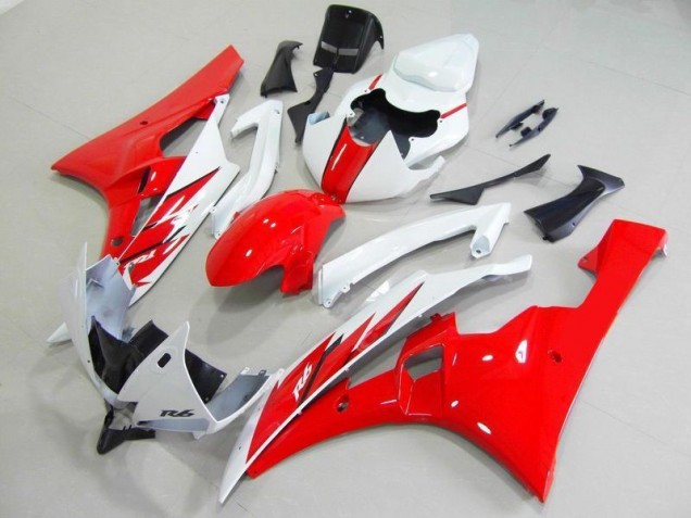 2006-2007 Red White Yamaha YZF R6 Motorcycle Fairings Kit Canada 2006-2007 Red White Yamaha YZF R6 Motorcycle Fairings Kit Canada