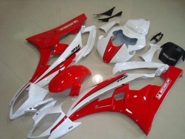 2006-2007 Red White Yamaha YZF R6 Motorcycle Fairing Canada