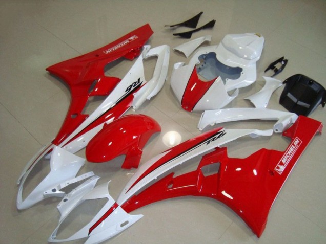 2006-2007 Red White Yamaha YZF R6 Motorcycle Fairing Canada 2006-2007 Red White Yamaha YZF R6 Motorcycle Fairing Canada