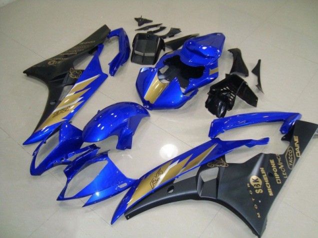 2006-2007 Black Blue with Gold Sticker Yamaha YZF R6 Motorcycle Fairing Kit Canada 2006-2007 Black Blue with Gold Sticker Yamaha YZF R6 Motorcycle Fairing Kit Canada