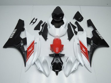 2006-2007 White Red and Matte Black Yamaha YZF R6 Motorbike Fairings Canada