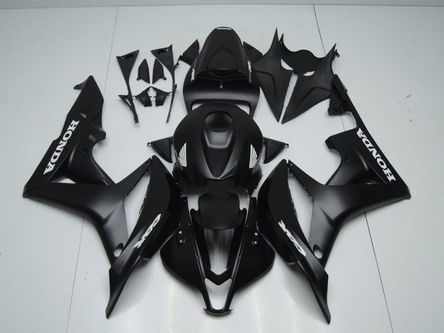 2007-2008 Matte Black with White Sticker Honda CBR600RR Motorcycle Fairings Kit Canada 2007-2008 Matte Black with White Sticker Honda CBR600RR Motorcycle Fairings Kit Canada