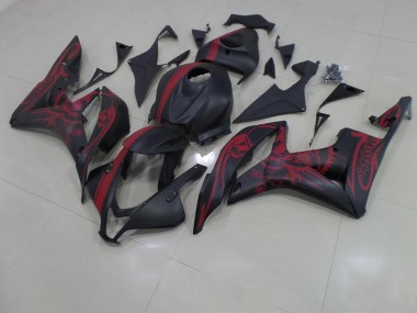 2007-2008 Matte Black Red Skull with Stripe Honda CBR600RR Motorcycle Fairing Canada