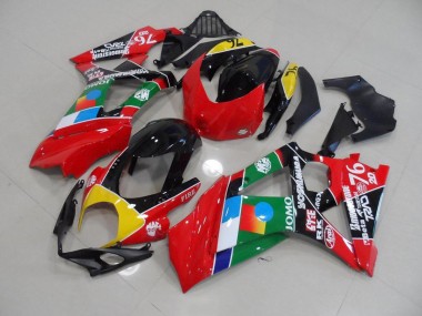 2007-2008 Red and Green Suzuki GSXR 1000 K7 Motorcycle Fairings Kits Canada
