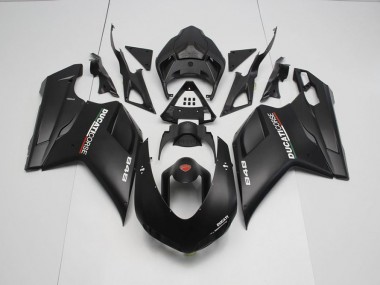 2007-2014 Matte Black with White Decals Ducati 848 1098 1198 Motorcycle Fairing Canada