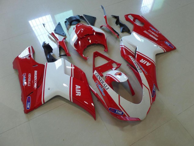 2007-2014 Red and White Air Ducati 848 1098 1198 Motorbike Fairing Canada 2007-2014 Red and White Air Ducati 848 1098 1198 Motorbike Fairing Canada