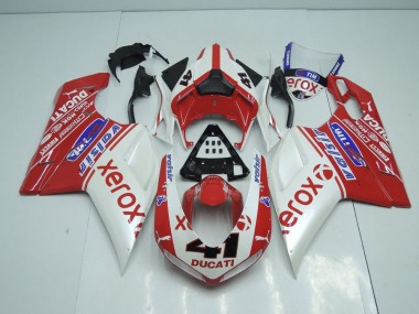 2007-2014 Pearl White New Xerox Ducati 848 1098 1198 Motorbike Fairing Kits Canada