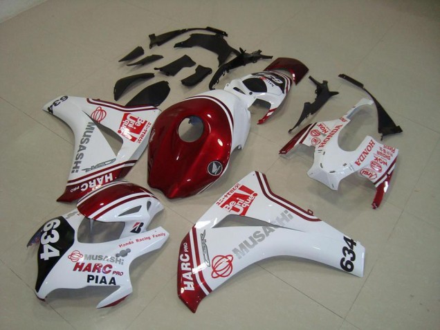 2008-2011 White Red HARC Pro PIAA 634 Honda CBR1000RR Motorcylce Fairings Canada 2008-2011 White Red HARC Pro PIAA 634 Honda CBR1000RR Motorcylce Fairings Canada