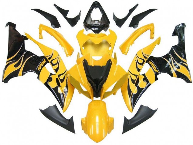 2008-2016 Yellow Black Flame R6 Yamaha YZF R6 Replacement Motorcycle Fairings Canada 2008-2016 Yellow Black Flame R6 Yamaha YZF R6 Replacement Motorcycle Fairings Canada