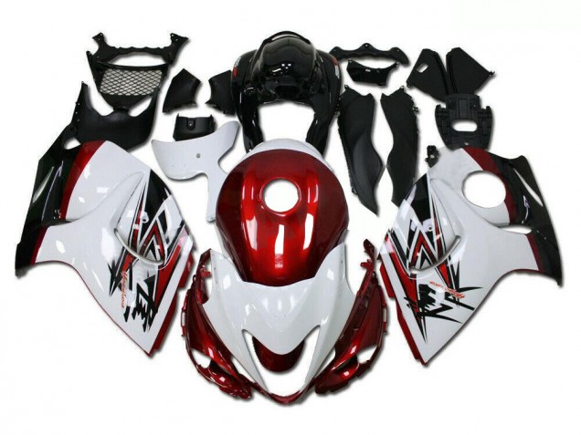 2008-2019 White Red Suzuki GSXR 1300 Hayabusa Motorcycle Fairings Kits Canada