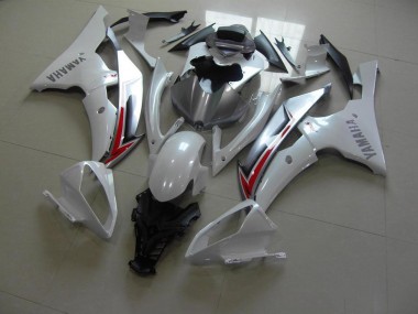2008-2016 Pearl White Silver Yamaha YZF R6 Moto Fairings Canada
