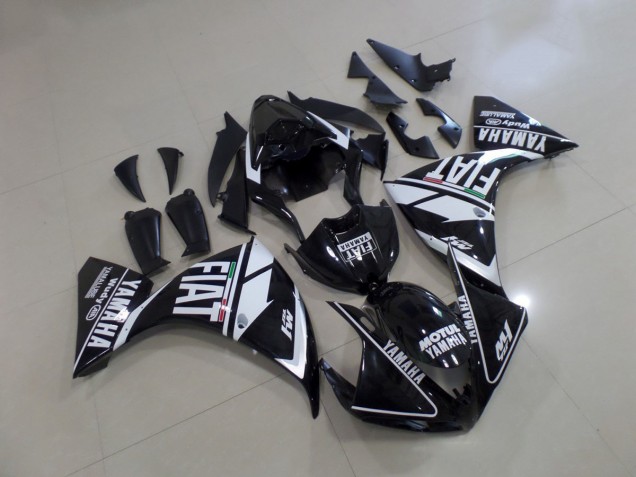 2012-2014 Black White Fiat Yamaha YZF R1 Motorcycle Fairings Canada 2012-2014 Black White Fiat Yamaha YZF R1 Motorcycle Fairings Canada