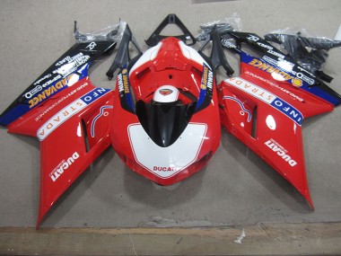 2007-2014 Red White Info Strada Ducati 1098 Motorcyle Fairings Canada