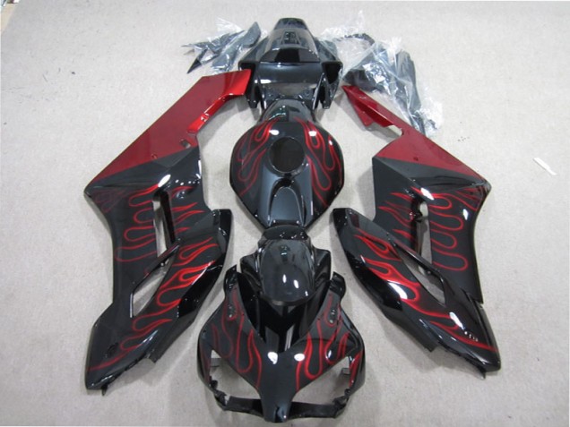 2004-2005 Black Red Flame Honda CBR1000RR Bike Fairings Canada