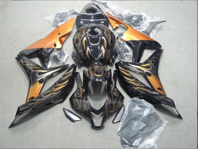 2004-2005 Black Gold Flame Honda CBR1000RR Bike Fairings Canada 2004-2005 Black Gold Flame Honda CBR1000RR Bike Fairings Canada