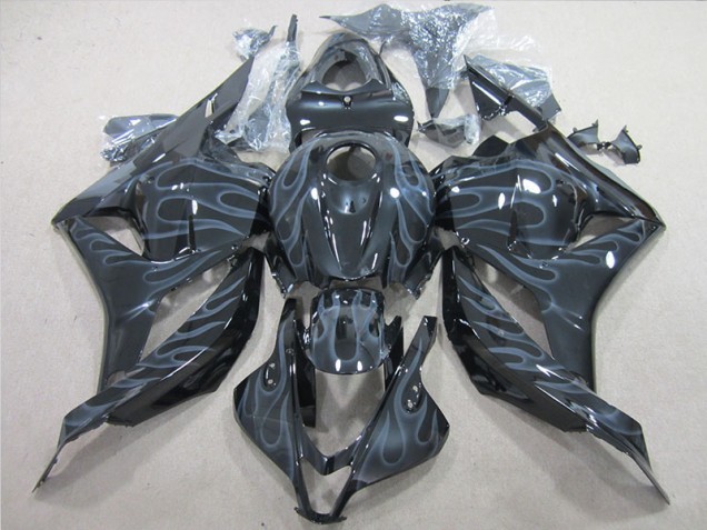 2009-2012 Black Silver Flame Honda CBR600RR Motorcycle Fairings Canada 2009-2012 Black Silver Flame Honda CBR600RR Motorcycle Fairings Canada