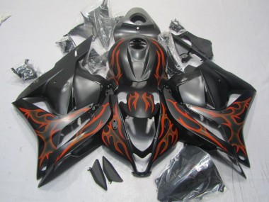 2009-2012 Black Orange Flame Honda CBR600RR Motorcylce Fairings Canada