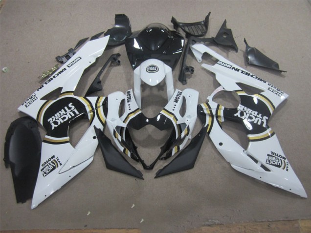 2005-2006 White Lucky Strike Black Motul Suzuki GSXR1000 Motorcycle Fairing Kit Canada