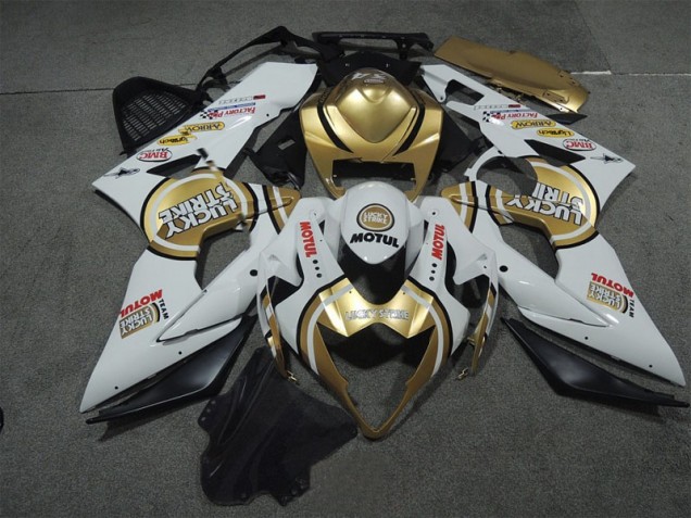 2005-2006 White Gold Lucky Strike Motul Suzuki GSXR1000 Motor Fairings Canada 2005-2006 White Gold Lucky Strike Motul Suzuki GSXR1000 Motor Fairings Canada