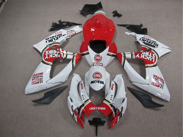 2005-2006 White Lucky Strike Red Motul Suzuki GSXR1000 Motorcycle Fairing Canada 2005-2006 White Lucky Strike Red Motul Suzuki GSXR1000 Motorcycle Fairing Canada