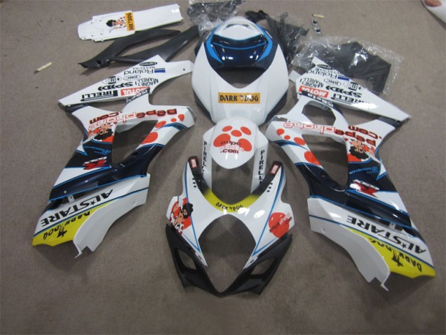 2007-2008 White Blue Dark Dog Suzuki GSXR1000 Bike Fairing Canada 2007-2008 White Blue Dark Dog Suzuki GSXR1000 Bike Fairing Canada