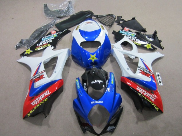 2007-2008 Blue White Rockstar Suzuki GSXR1000 Motorcycle Bodywork Canada 2007-2008 Blue White Rockstar Suzuki GSXR1000 Motorcycle Bodywork Canada
