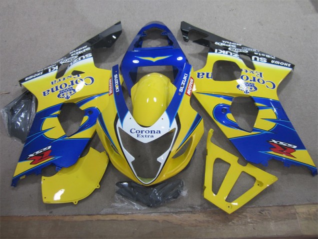 2004-2005 Yellow Blue Corona Extra Suzuki GSXR600 Motorcycle Fairings Canada 2004-2005 Yellow Blue Corona Extra Suzuki GSXR600 Motorcycle Fairings Canada