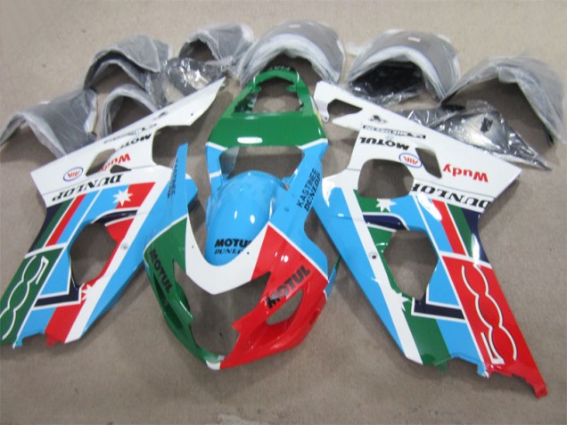 2004-2005 Blue Green Red Motul Suzuki GSXR600 Motorcycle Fairing Canada 2004-2005 Blue Green Red Motul Suzuki GSXR600 Motorcycle Fairing Canada