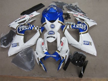 2006-2007 White Blue Lucky Strike Motul Suzuki GSXR600 Motorcycle Fairing Canada
