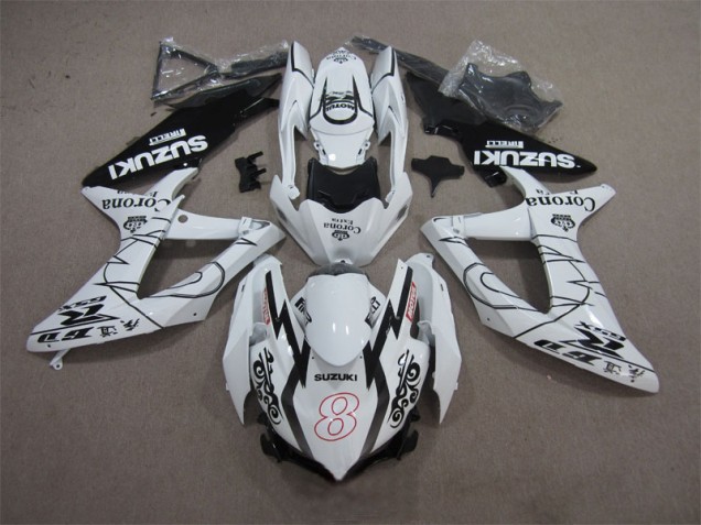 2008-2010 White Black Corona Extra Motul 8 Suzuki GSXR600 Replacement Motorcycle Fairings Canada 2008-2010 White Black Corona Extra Motul 8 Suzuki GSXR600 Replacement Motorcycle Fairings Canada
