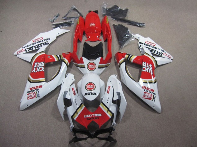2008-2010 White Lucky Strike Red Motul Suzuki GSXR600 Motorbike Fairing Canada 2008-2010 White Lucky Strike Red Motul Suzuki GSXR600 Motorbike Fairing Canada